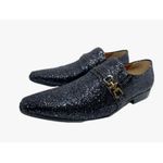 Sapato Masculino Italiano Em Couro Social Preto Glitter Ref: D826