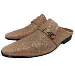 Babuche Masculino Em Couro Social Rosa Glitter Ref: BB1073