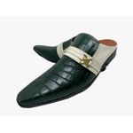 Babuche Masculino Em Couro Social Verde Croco Ref: BB1099