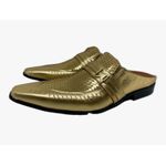 Babuche Masculino Em Couro Social Dourado Serpente Ref: BB1100