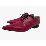 Sapato Masculino Italiano Em Couro Rosa Bico Alongado Ref: D857