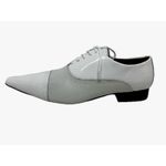 Sapato Masculino Italiano Em Couro Branco Bico fino Ref: D876