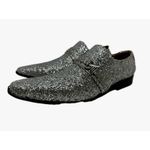 Sapato Masculino Italiano Em Couro Prateado Glitter Ref: D881