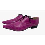 Sapato Masculino Italiano Em Couro Rosa Réptil Ref: D923