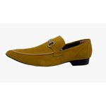 Sapato Masculino Italiano Em Couro Amarelo Mocassim Ref: D935