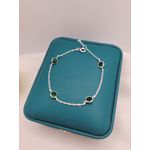 Pulseira Em Prata 925 Com Zircônias Verdes