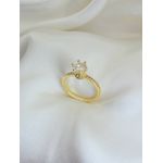 Anel Com Pedra e Cravejado Com Zircônias Banhado à Ouro