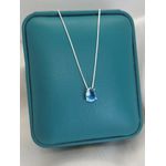 Colar Em Prata 925 Com Pingente De Gota Azul 1cm