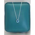 Colar Em Prata 925 Com Pingente De Gota Azul 1cm