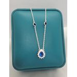 Colar Choker Em Prata 925 De Gota Cravejado Com Zircônia Azul