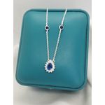 Colar Choker Em Prata 925 De Gota Cravejado Com Zircônia Azul