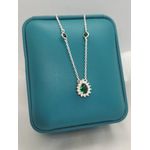 Colar Choker Em Prata 925 De Gota Cravejado Com Zircônia Verde