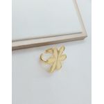 Anel Ajustável Flor Margarida Banhado a Ouro 