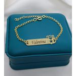 Pulseira Infantil Personalizável Feminina Banhada à Ouro