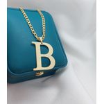 Colar Personalizado Inicial Banhado a Ouro Na Corrente Grumet 