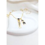 Colar Uma Plaquinha Personalizada e Pingente Menino Banhado a Ouro