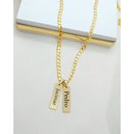 Corrente Masculina Grumet Com Pingente De Plaquinha (s) Personalizada (s) Banhada a Ouro