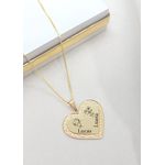 Colar De Coração Personalizável Banhado a Ouro