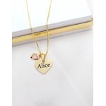Colar Coração Personalizado e Ponto De Luz Banhado a Ouro