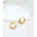 Brinco Argola Cravejada e Zircônias Banhada a Ouro