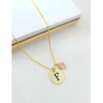 Colar Personalizado Com Pingente Inicial E Ponto de Luz Banhado a Ouro