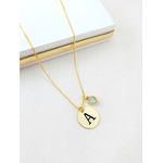 Colar Personalizado Com Pingente Inicial E Ponto de Luz Banhado a Ouro