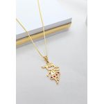 Colar com Pingente de Menina Bailarina Banhado a Ouro 