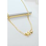 Choker Personalizada Com Inicial e Coração Galeria Banhada a Ouro