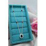 Colar Choker Zirconia Gota 5x7mm Preto Em Prata 925