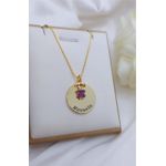 Colar Redondo Personalizável Menino Ou Menina Banhado a Ouro