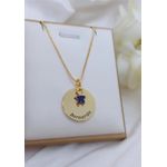 Colar Redondo Personalizável Menino Ou Menina Banhado a Ouro