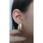 Brinco Gota Oca Banhado a Ouro