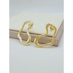 Brinco De Forma Orgânica Banhado à Ouro
