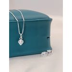 Conjunto Em Prata 925 De Corações Com Zircônias Cristal