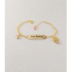 Pulseira Personalizada Infantil Banhada a Ouro Menina