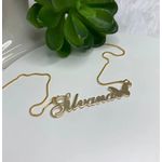 Colar Nome Personalizado e Detalhe De Borboleta Banhado a Ouro