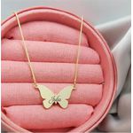 Colar Personalizado Borboleta Banhado a Ouro