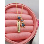 Colar Uma Plaquinha Personalizada e Pingente Menino Banhado a Ouro