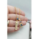 Colar Uma Plaquinha Personalizada e Pingente Menino Banhado a Ouro