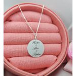Colar Personalizado Em Prata Redondo 925 Com Até 3 Nomes