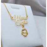 Colar Personalizado Com Nome Composto De Filho (a) Banhado a Ouro
