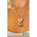 Colar Coração Personalizado Com Dois Filhos Banhado a Ouro