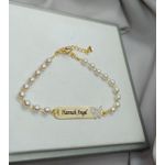 Pulseira Personalizada Infantil Banhada Com Detalhe De Borboleta