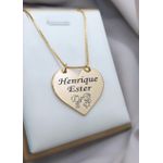 Colar Coração Personalizado Casal Banhado a Ouro