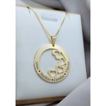 Gargantilha Mandala Banhada a Ouro Corações Vazados 4 Nomes