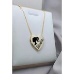 Colar Coração Personalizado Banhado a Ouro Barbie
