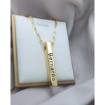 Colar Masculino Caixinha Personalizado Com Até 4 Nomes Banhado a Ouro
