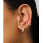 Trio Argola Lisa Arredondada Banhado a Ouro 