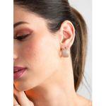 Brinco Argola Redonda Cravejada e Zircônias Banhada a Ouro