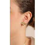 Brinco Meia Flor Banhado a Ouro